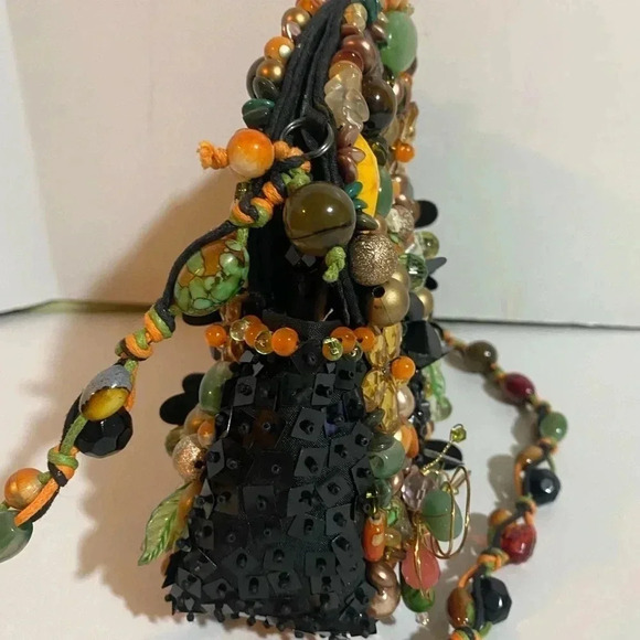 Mary Frances multicolor beaded scattered jewels sequin shoulder evening bag - Picture 4 of 12